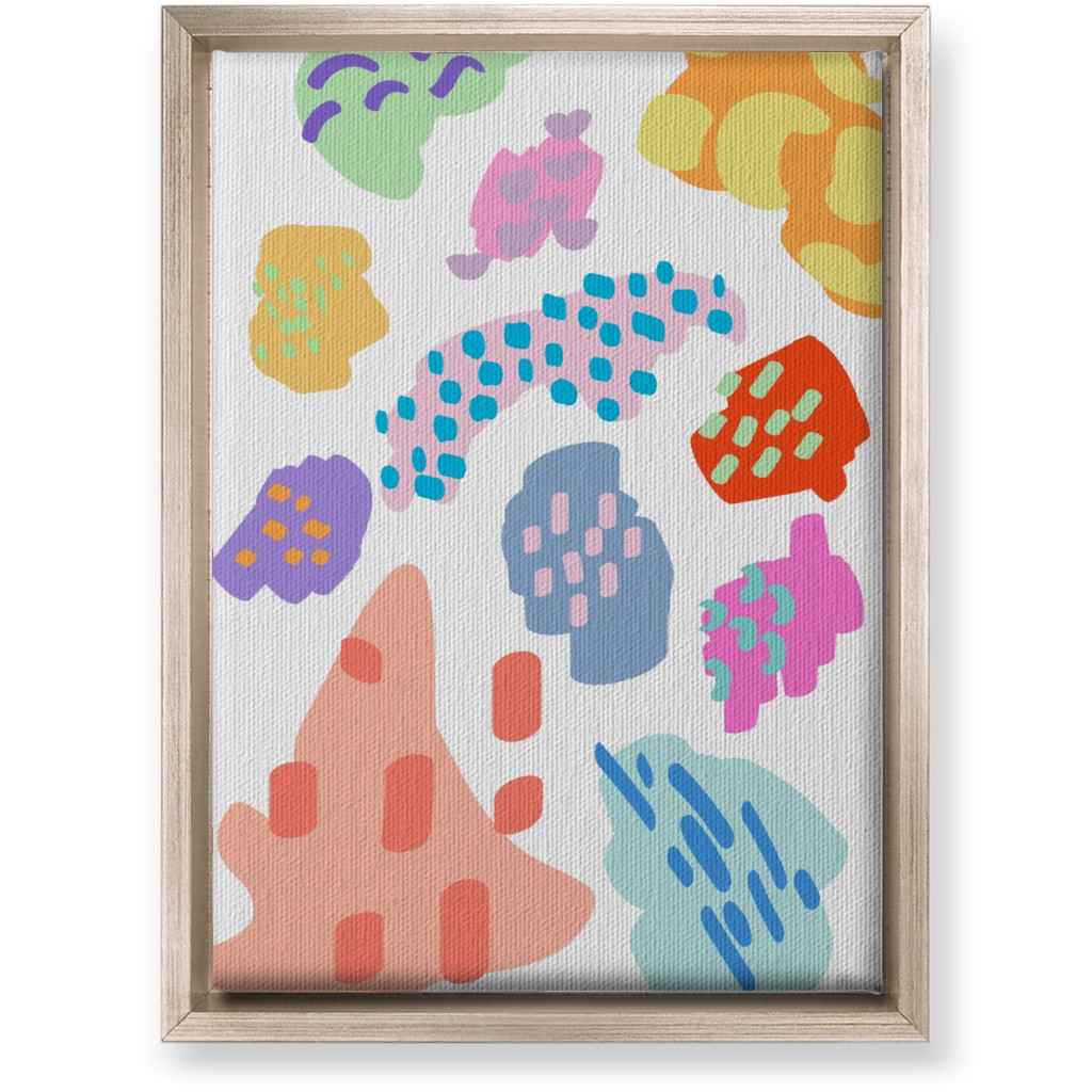 Painterly Abstract Blobs - Pastel Wall Art, Metallic, Single piece, Canvas, 10x14, Multicolor