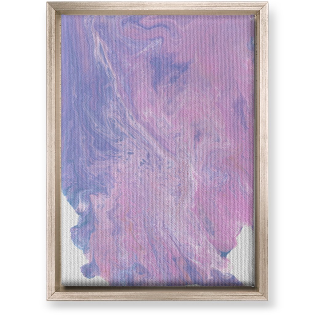 Acrylic Pour Abstract - Purple and Pink Wall Art, Metallic, Single piece, Canvas, 10x14, Purple