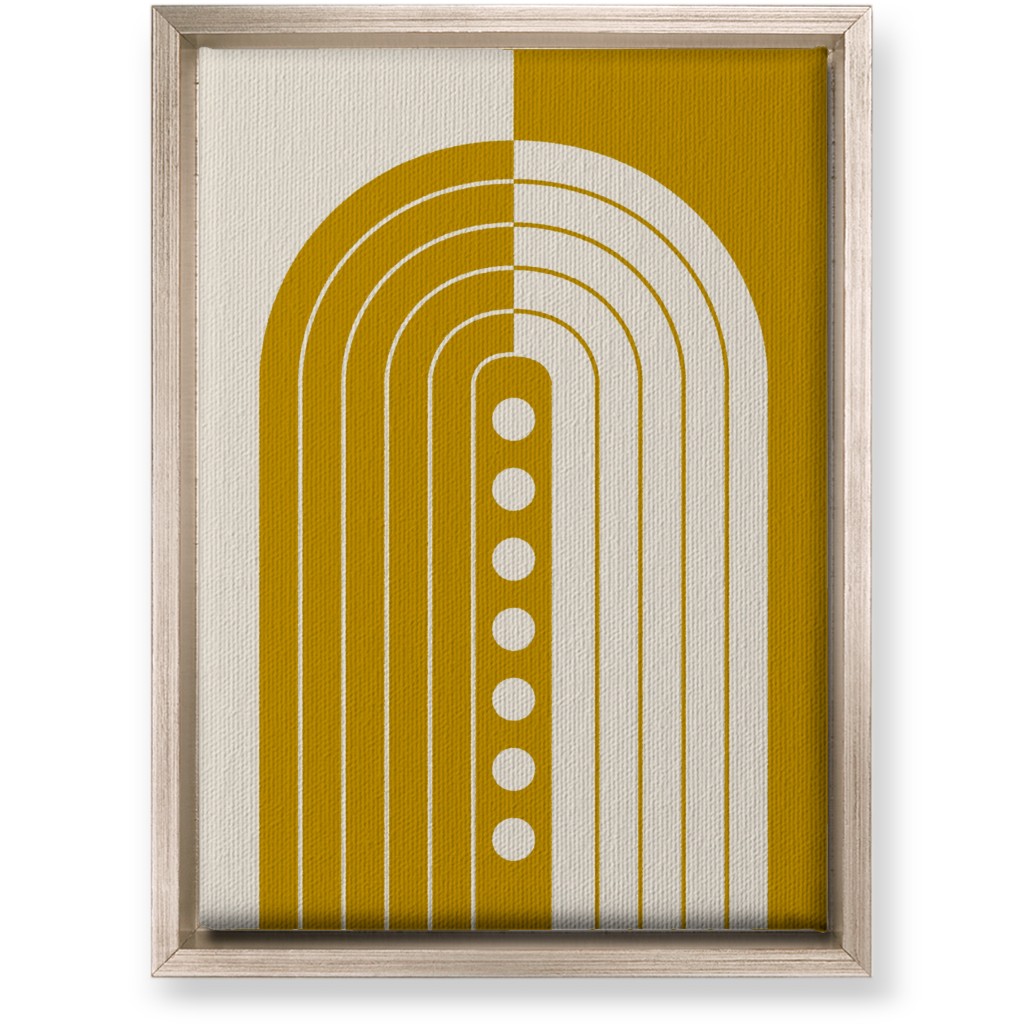 Divided Rainbow - Mustard and Beige Wall Art, Metallic, Single piece, Canvas, 10x14, Yellow, Classic Yellow