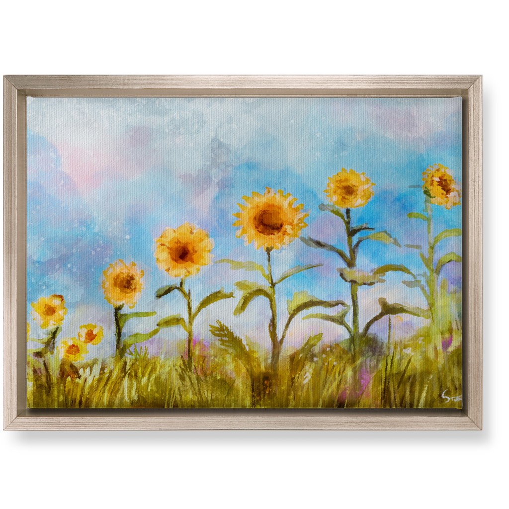 the Sunflower Field Wall Art, Metallic, Single piece, Canvas, 10x14, Multicolor