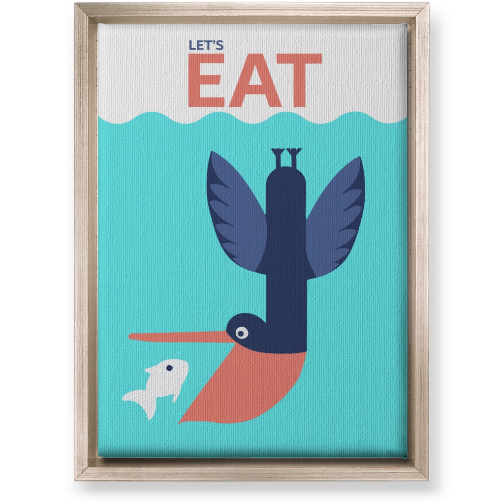 Let's Eat - Blue Wall Art, Metallic, Single piece, Canvas, 10x14, Blue, True Blue