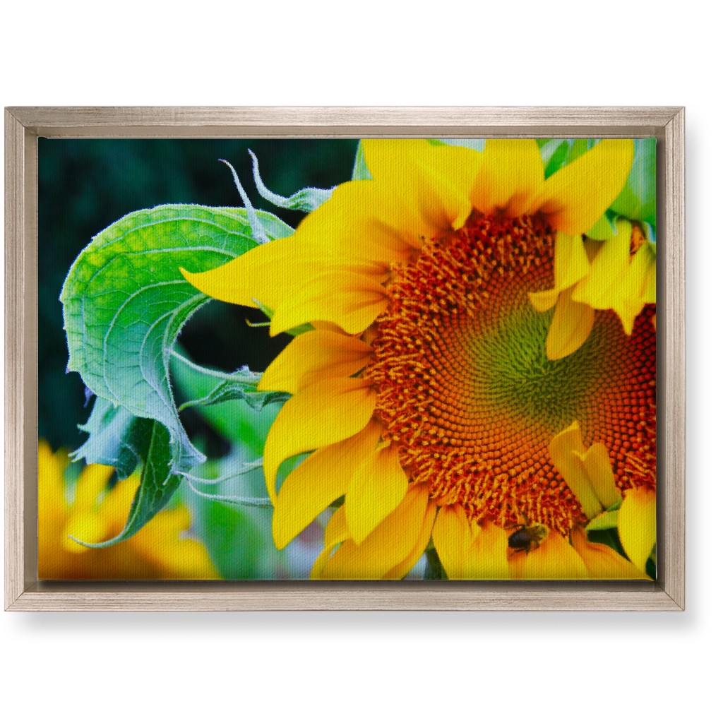 Big Sunflower - Yellow Wall Art, Metallic, Single piece, Canvas, 10x14, Yellow