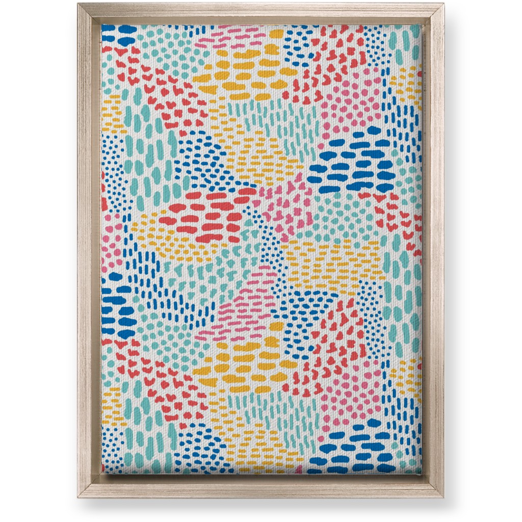 Abstract Colorful Dots and Dashes - Multi Wall Art, Metallic, Single piece, Canvas, 10x14, Multicolor