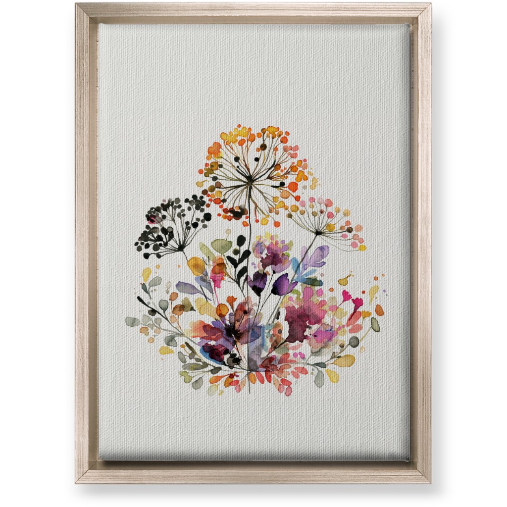 Wild Florals & Grasses - Multi Wall Art, Metallic, Single piece, Canvas, 10x14, Multicolor