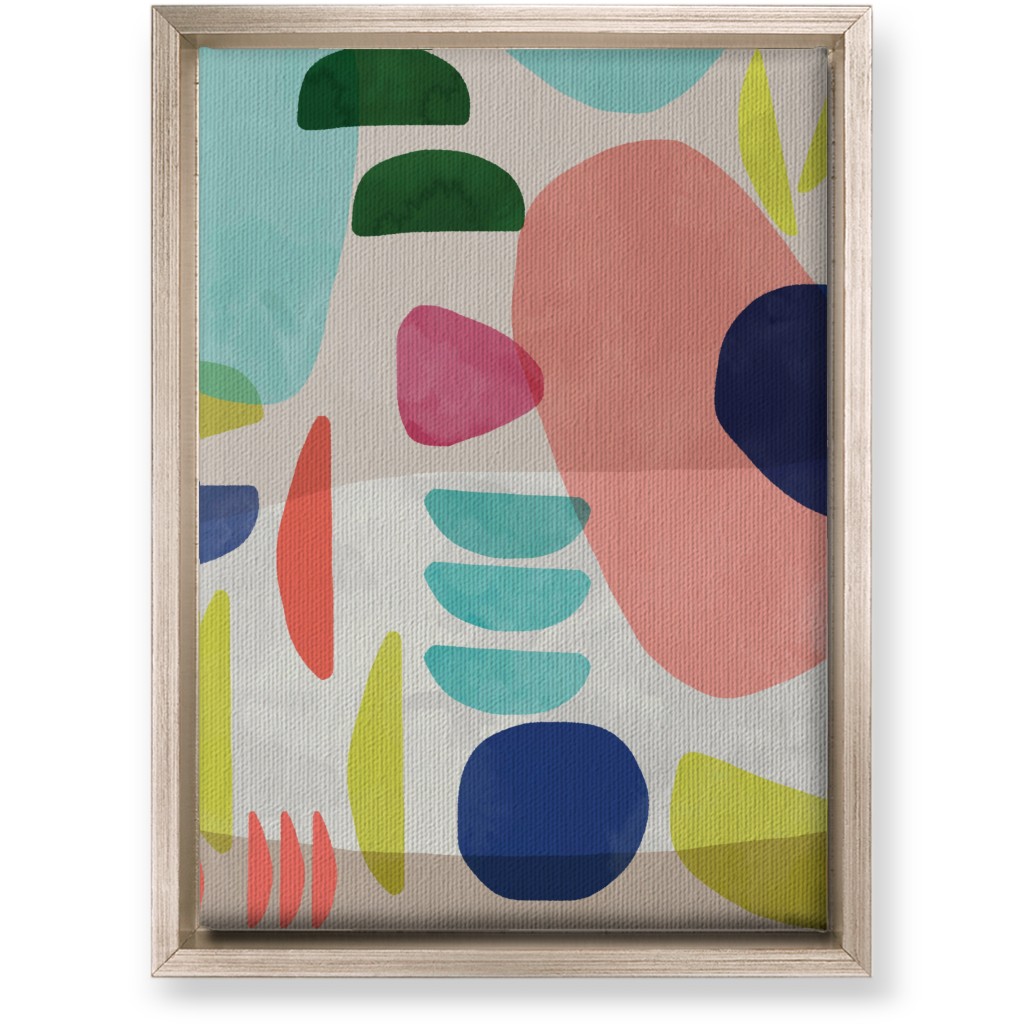 Organic Bold Shapes - Multi Wall Art, Metallic, Single piece, Canvas, 10x14, Multicolor