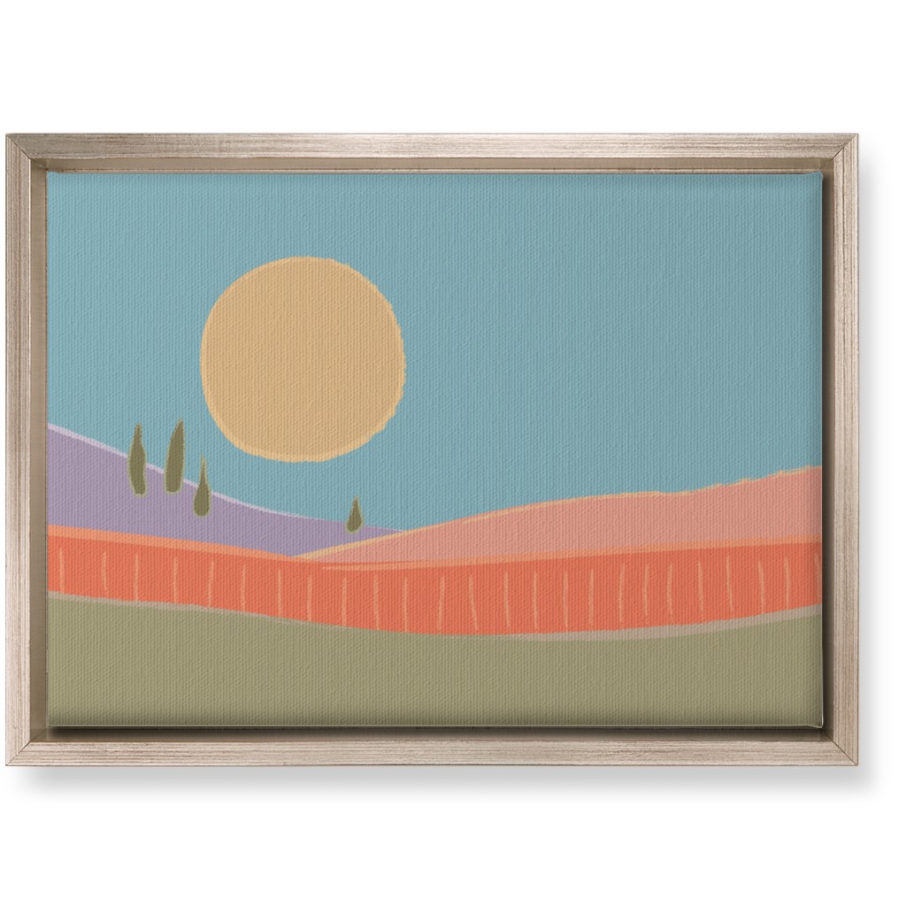 Simple Landscape Wall Art, Metallic, Single piece, Canvas, 10x14, Multicolor, Oasis