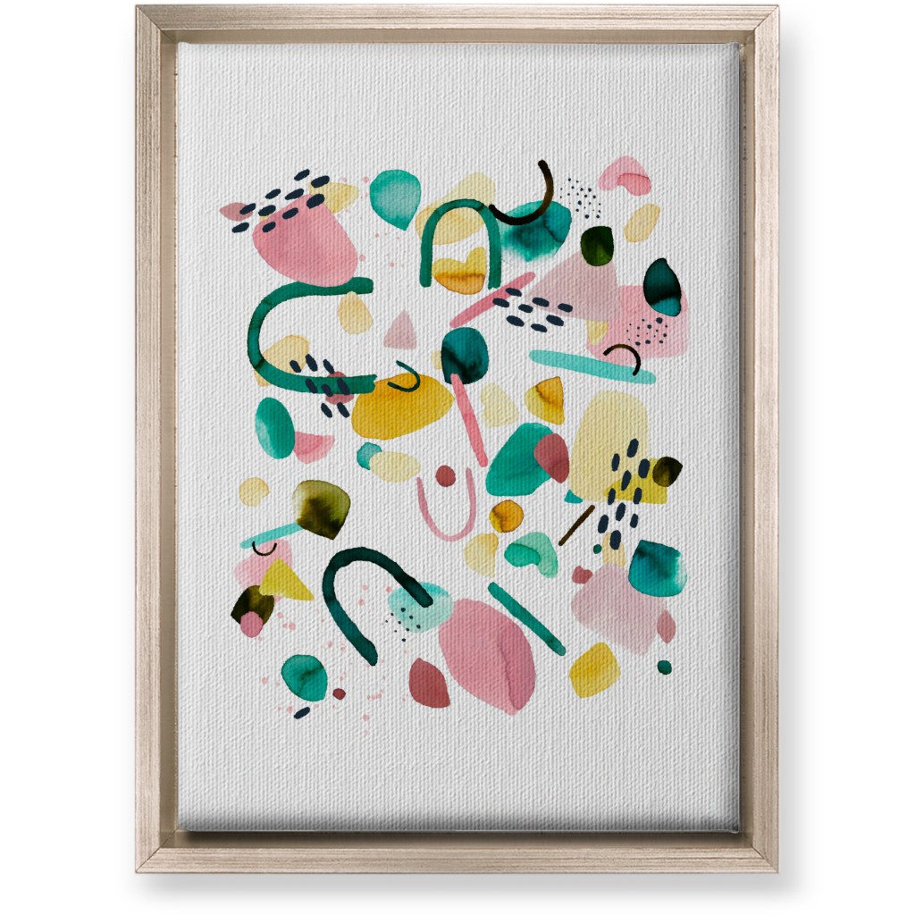 Modern Geo Pieces - Multi Wall Art, Metallic, Single piece, Canvas, 10x14, Multicolor