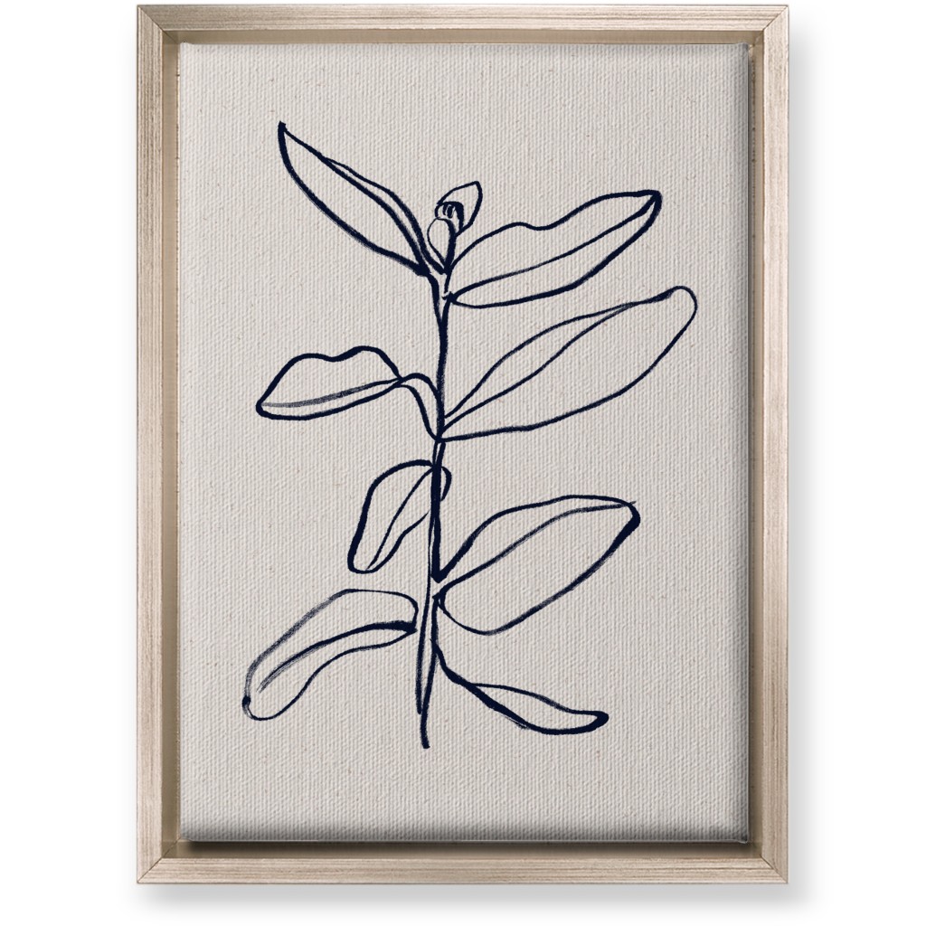 Plant Line Art - Neutral Wall Art, Metallic, Single piece, Canvas, 10x14, Beige