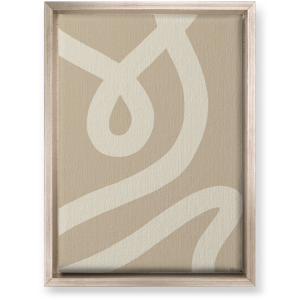 Tangled Brush Strokes V Wall Art, Metallic, Single piece, Canvas, 10x14, Beige, Wheat
