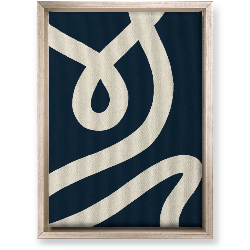 Tangled Brush Strokes V Wall Art, Metallic, Single piece, Canvas, 10x14, Blue, Silhouette