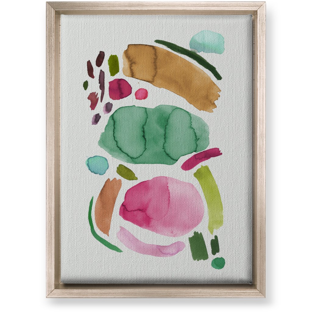 Minimal Watercolor Abstract - Multi Wall Art, Metallic, Single piece, Canvas, 10x14, Multicolor