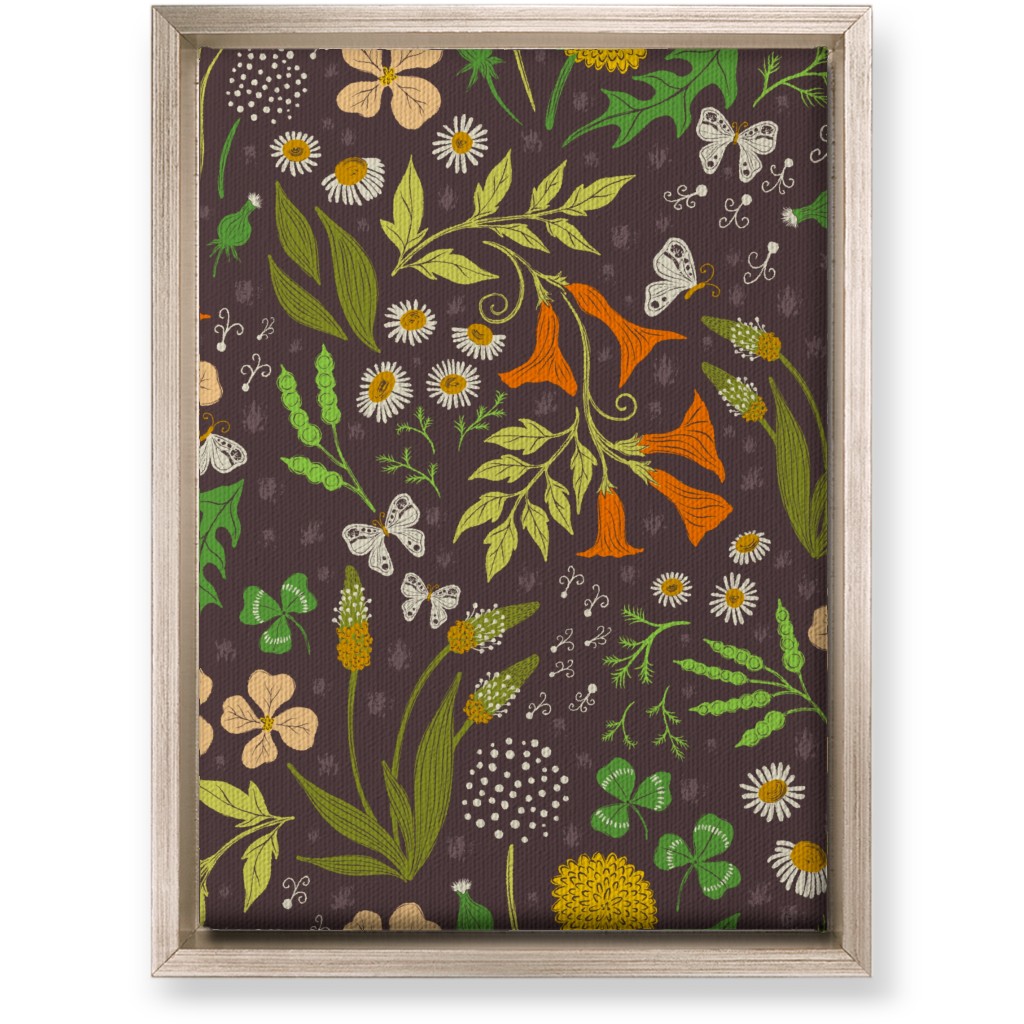 in the Weeds - Multi on Brown Wall Art, Metallic, Single piece, Canvas, 10x14, Brown, Brown