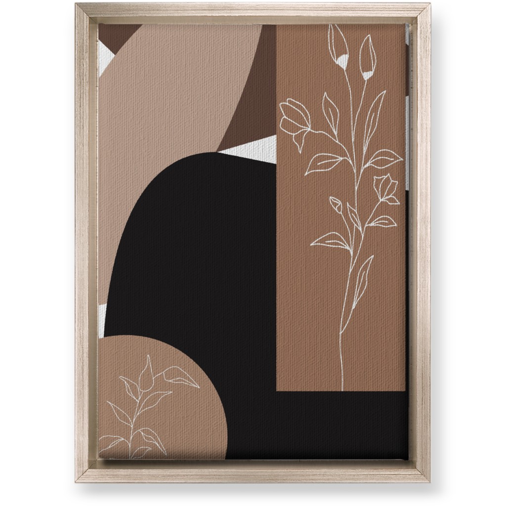 Botanical Abstract - Neutral Wall Art, Metallic, Single piece, Canvas, 10x14, Beige, Pearl