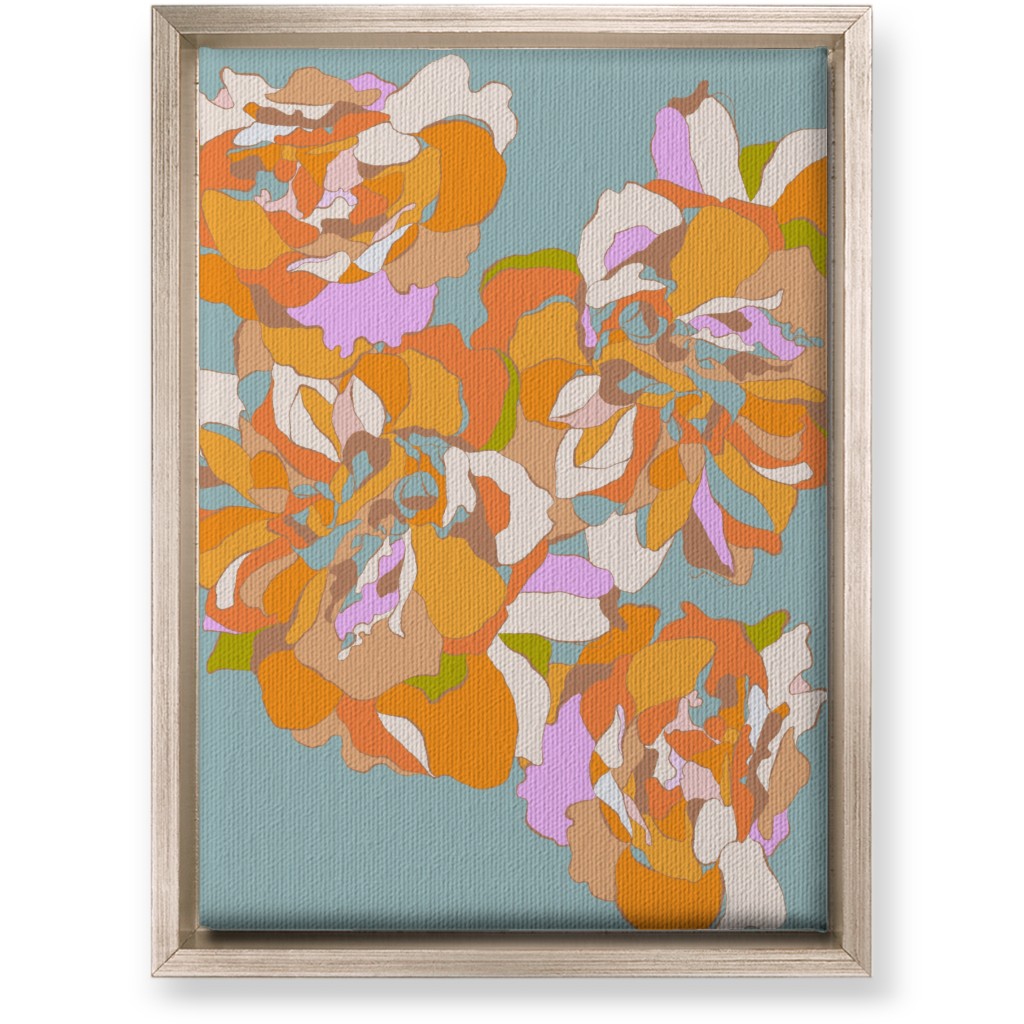 Maxi Boho Peonies Wall Art, Metallic, Single piece, Canvas, 10x14, Orange