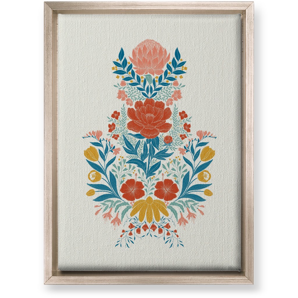 Garden Flower Wall Art, Metallic, Single piece, Canvas, 10x14, Multicolor, White