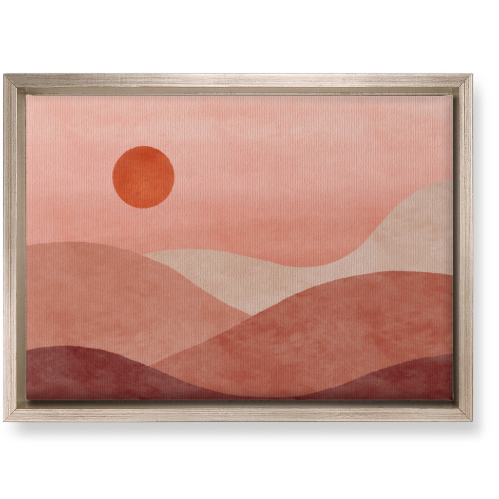 a Desert Sunset - Neutral Wall Art, Metallic, Single piece, Canvas, 10x14, Pink, Bright Pink