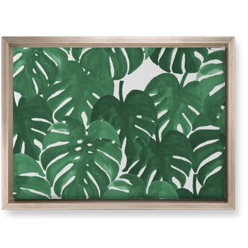 Tropical Palms - Green Wall Art, Metallic, Single piece, Canvas, 10x14, Green