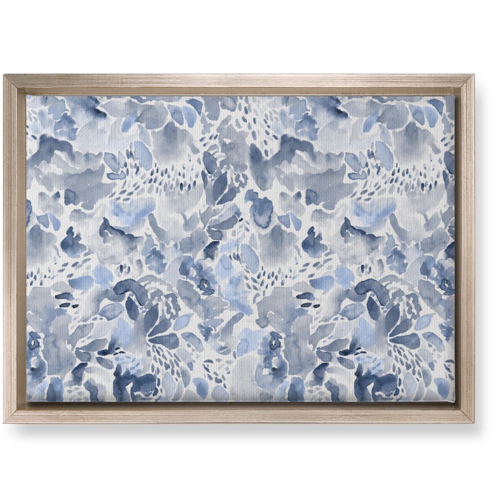 Happy Abstract Watercolor Wall Art, Metallic, Single piece, Canvas, 10x14, Blue, Marine Layer