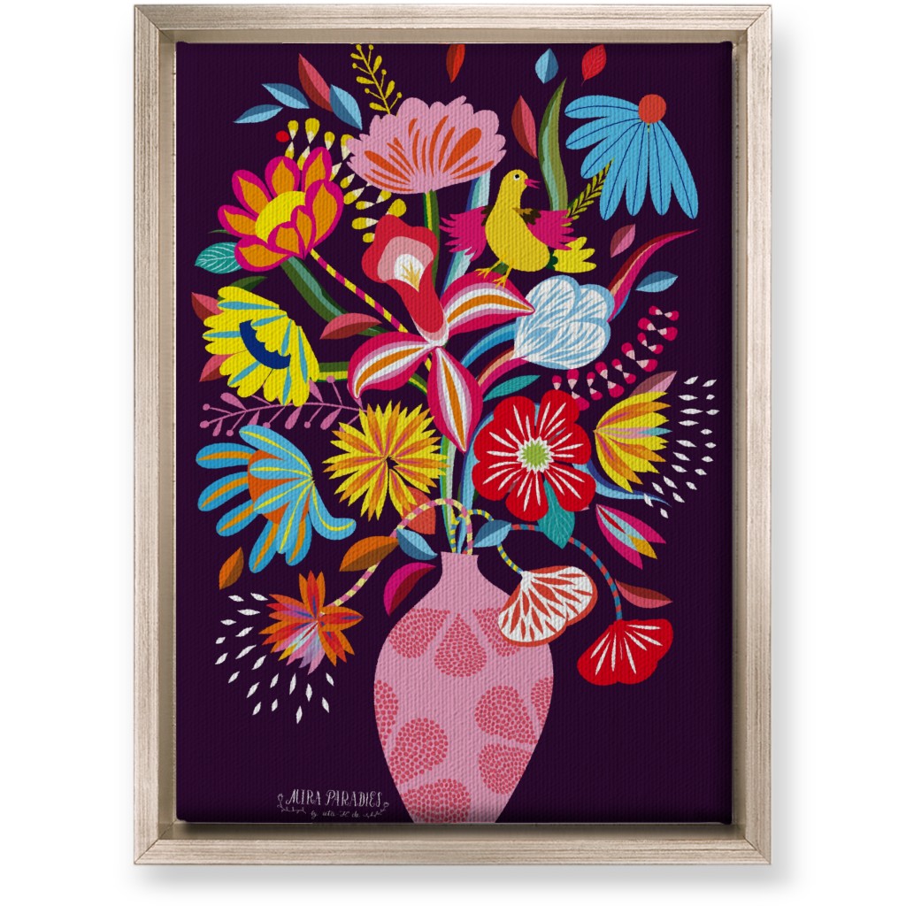 Folkart Bouquet - Multi Wall Art, Metallic, Single piece, Canvas, 10x14, Multicolor