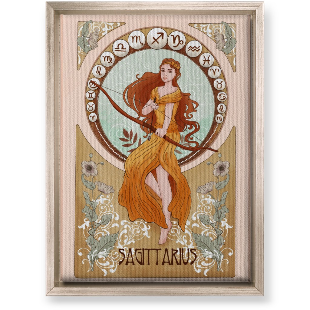 Art Nouveau - Sagittarius Wall Art, Metallic, Single piece, Canvas, 10x14, Multicolor