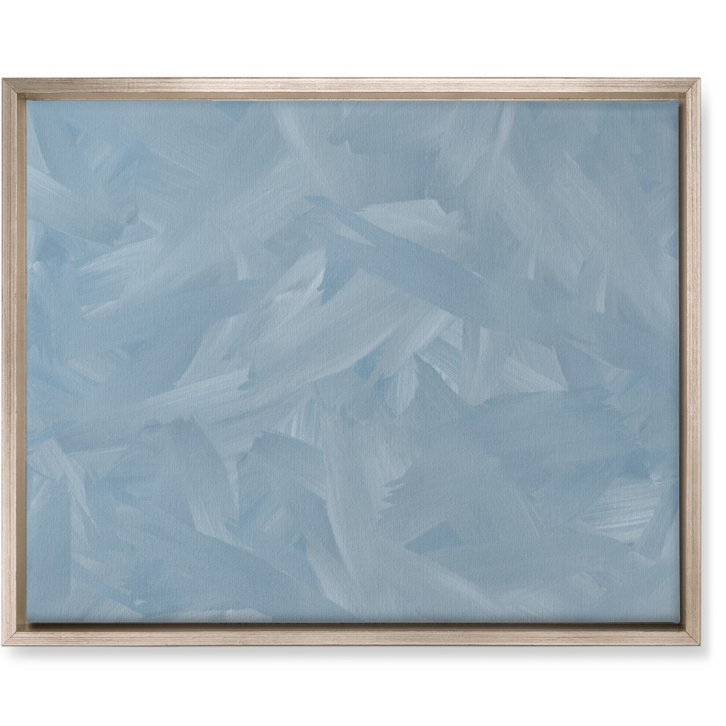 Brushstroke Wash - Light Blue Wall Art, Metallic, Single piece, Canvas, 16x20, Blue, True Blue