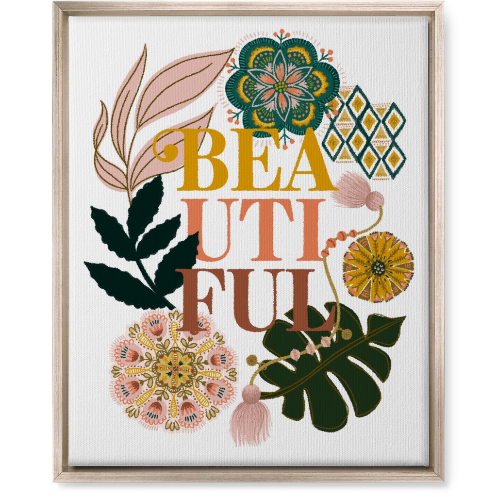 Boho Beauty - Multi Botanical Wall Art, Metallic, Single piece, Canvas, 16x20, Multicolor