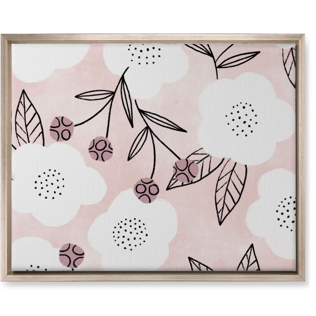 Arlene Floral - Pink Wall Art, Metallic, Single piece, Canvas, 16x20, Pink, Bright Pink