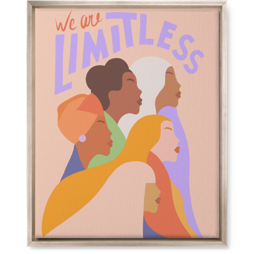 Limitless Woman - Bright Pastels Wall Art, Metallic, Single piece, Canvas, 16x20, Pink, Bright Pink