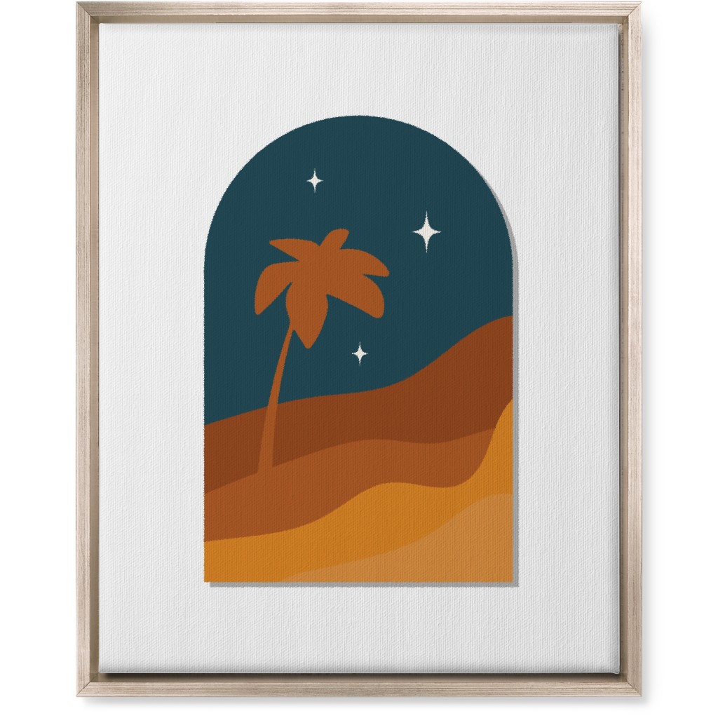 Abstract Landscape in Window With Tree Wall Art, Metallic, Single piece, Canvas, 16x20, Multicolor, Tawny