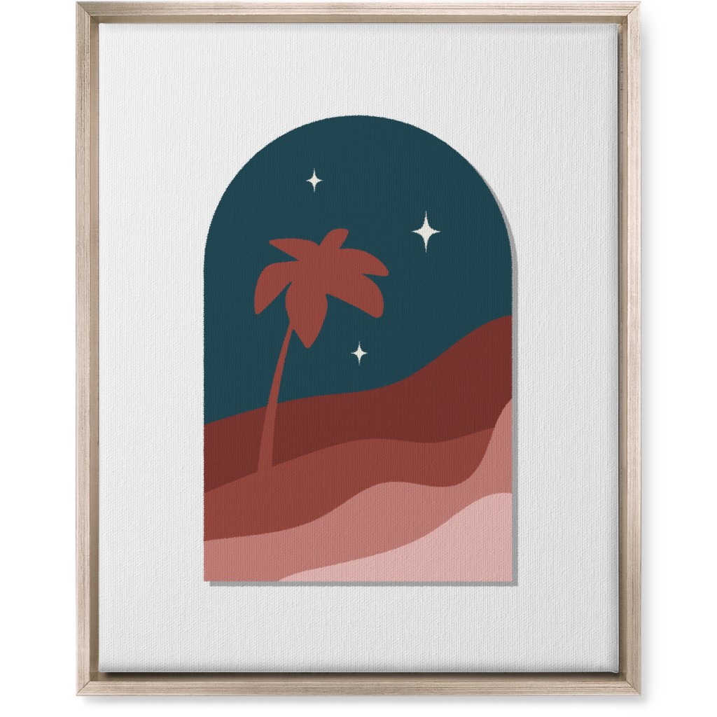 Abstract Landscape in Window With Tree Wall Art, Metallic, Single piece, Canvas, 16x20, Multicolor, Mauve