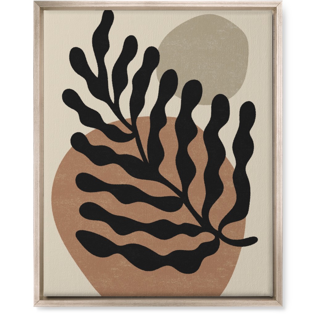 Abstract Leaf - Neutral Wall Art, Metallic, Single piece, Canvas, 16x20, Beige, Pearl