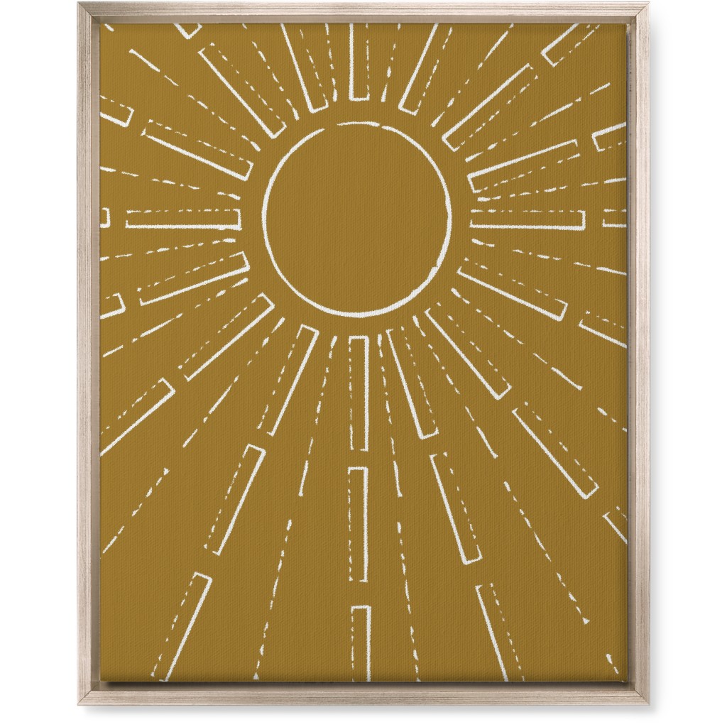 Midcentury Burst Wall Art, Metallic, Single piece, Canvas, 16x20, Yellow, Golden