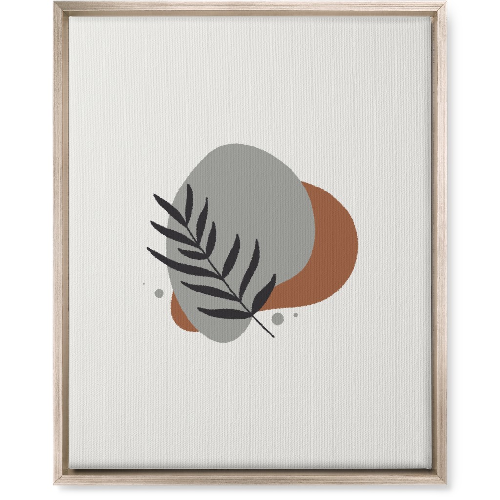 Shapes and Fern Leaf Vi Wall Art, Metallic, Single piece, Canvas, 16x20, Brown, Silver Lining