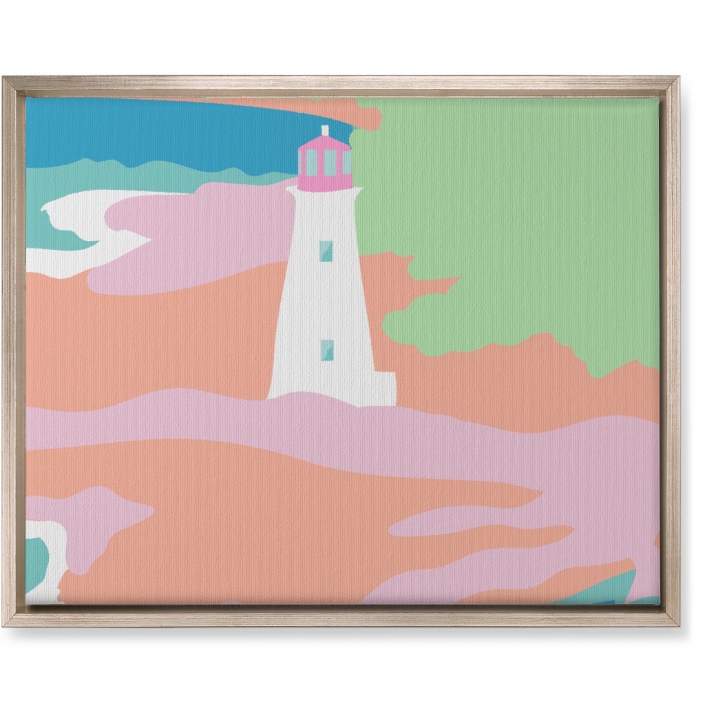 Minimalist Bahamian Lighthouse - Bold Wall Art, Metallic, Single piece, Canvas, 16x20, Multicolor