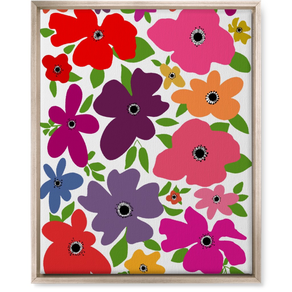 Floral Palooza - Multi Wall Art, Metallic, Single piece, Canvas, 16x20, Multicolor
