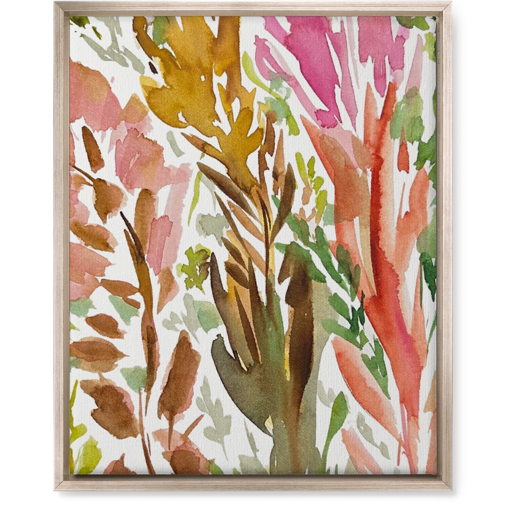 Abstract Garden - Pink Wall Art, Metallic, Single piece, Canvas, 16x20, Multicolor