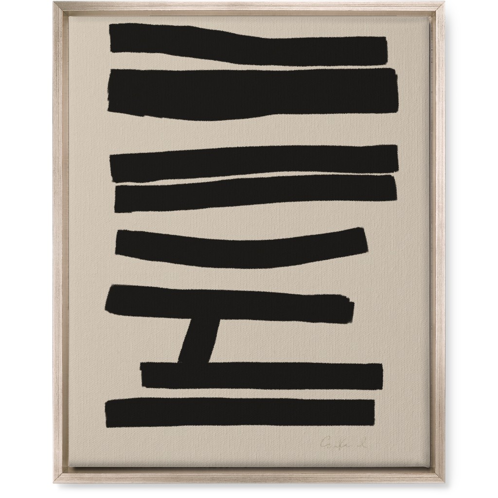 Bold Abstract Stripes Wall Art, Metallic, Single piece, Canvas, 16x20, Black
