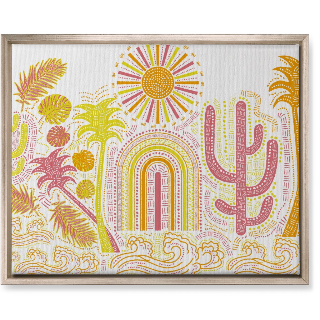 Optimistic Full Sunny Summer - Warm Wall Art, Metallic, Single piece, Canvas, 16x20, Multicolor