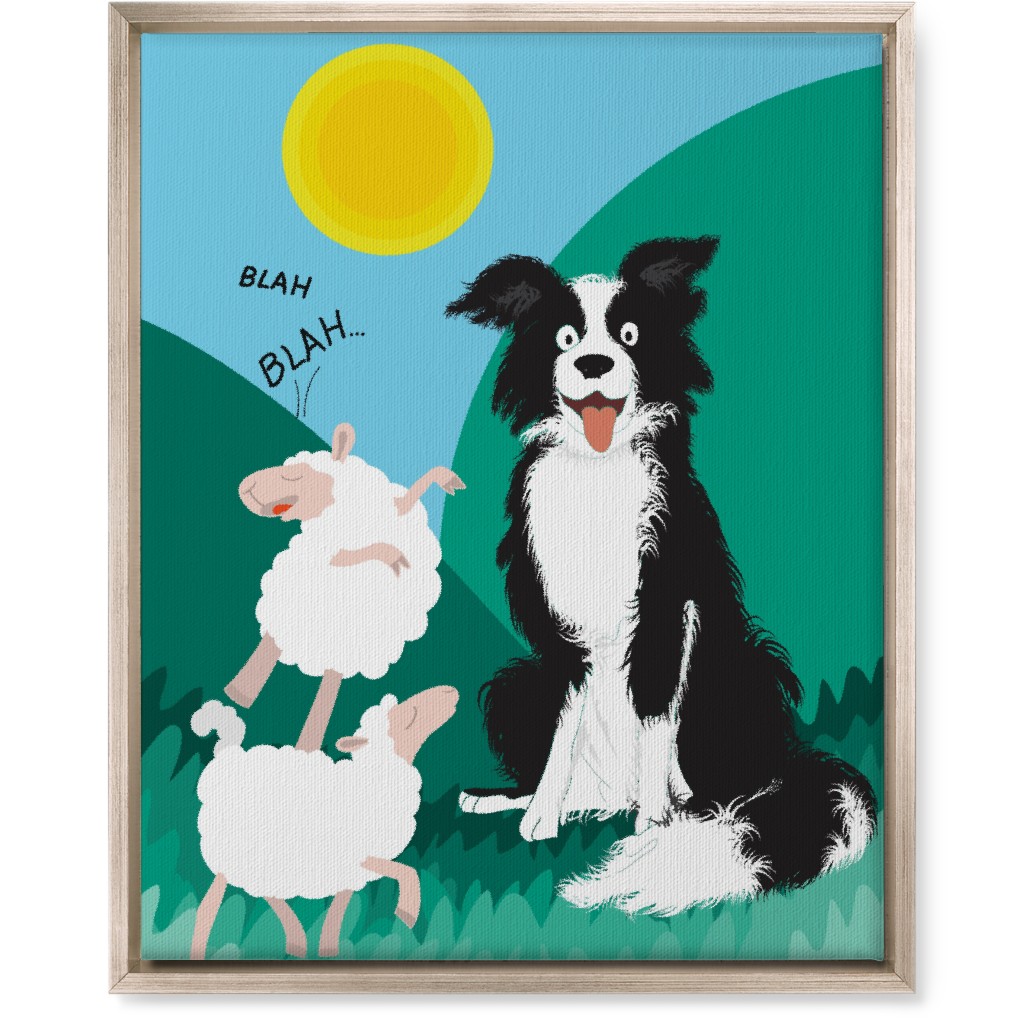 Border Collie and Sheep - Multi Wall Art, Metallic, Single piece, Canvas, 16x20, Multicolor