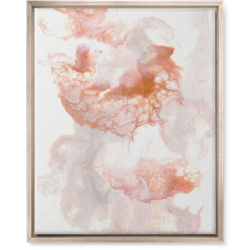 Acrylic Pour Abstract - Copper Wall Art, Metallic, Single piece, Canvas, 16x20, Pink