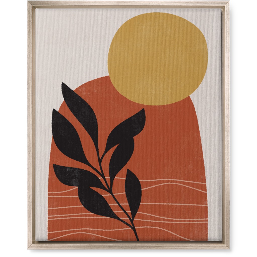 Earthen Plateau - Terracotta Wall Art, Metallic, Single piece, Canvas, 16x20, Orange