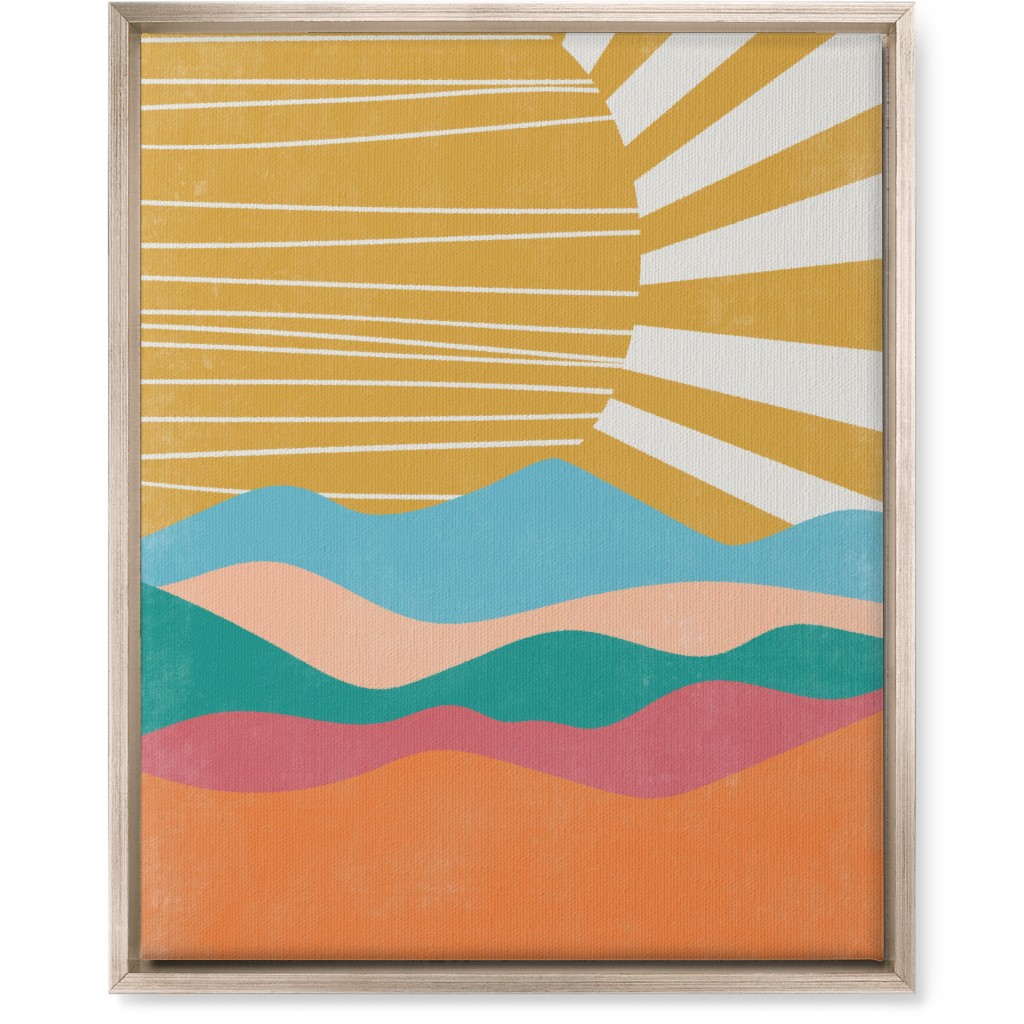 Flourish Abstract Sunrise - Multi Wall Art, Metallic, Single piece, Canvas, 16x20, Multicolor