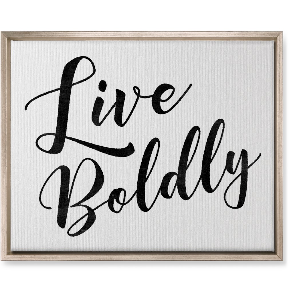 Live Boldly - Neutral Wall Art, Metallic, Single piece, Canvas, 16x20, White