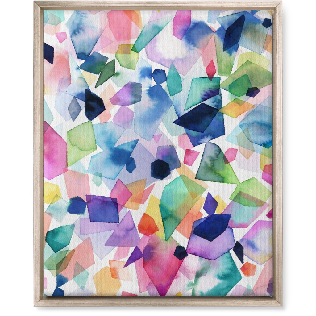 Crystals and Gems Wall Art, Metallic, Single piece, Canvas, 16x20, Multicolor, Bright Pink