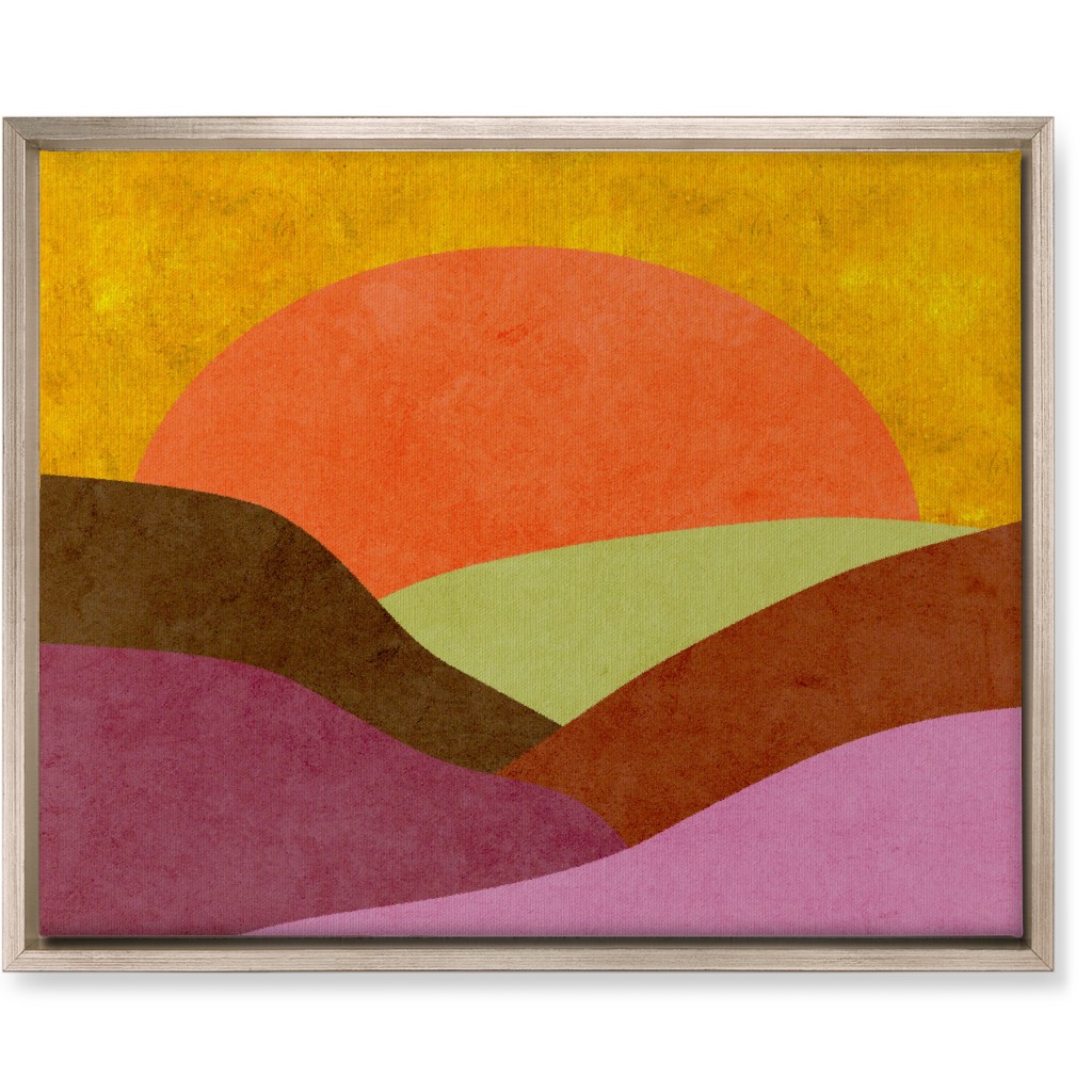 Mountains At Dusk Wall Art, Metallic, Single piece, Canvas, 16x20, Multicolor