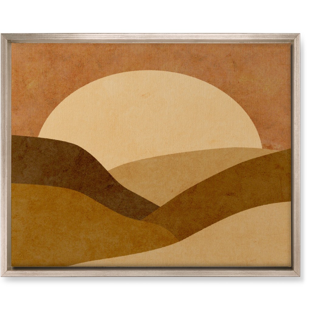 Mountains At Dusk Wall Art, Metallic, Single piece, Canvas, 16x20, Brown