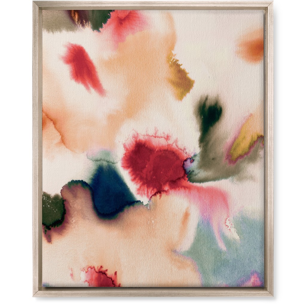 Abstract Watercolor - Warm Wall Art, Metallic, Single piece, Canvas, 16x20, Pink