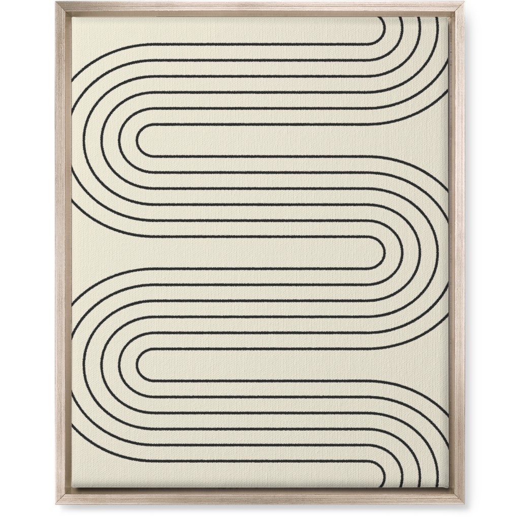 Geometric Abstract Lines - Neutral Wall Art, Metallic, Single piece, Canvas, 16x20, Beige