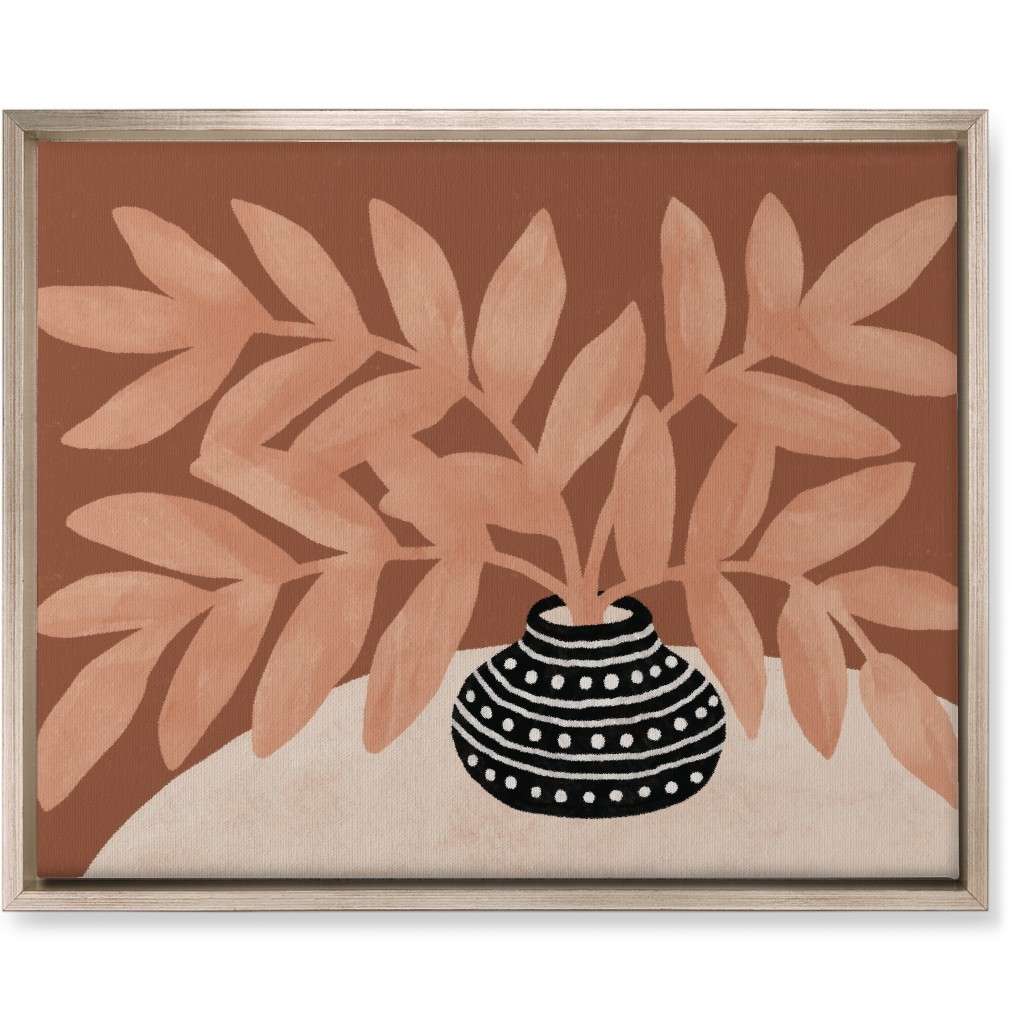 the Vase Iii - Neutral Wall Art, Metallic, Single piece, Canvas, 16x20, Pink, Bright Pink