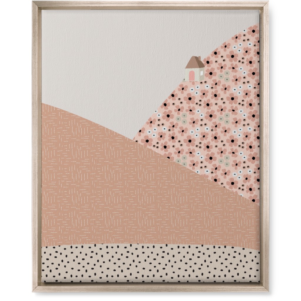 Floral Landscapes Wall Art, Metallic, Single piece, Canvas, 16x20, Pink